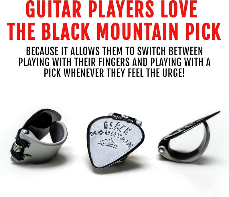 Black Mountain Light Gauge Thumb Picks for Acoustic Guitar, Electric Guitar, Ukulele, Banjo, and More - Spring Loaded Universal Fit for Medium to XL Thumbs - Premium Finger Picks - Image 4